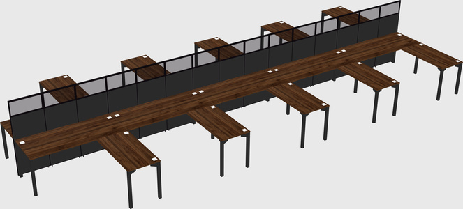 Shared l-shape cubicle