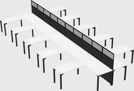 Shared l-shape cubicle