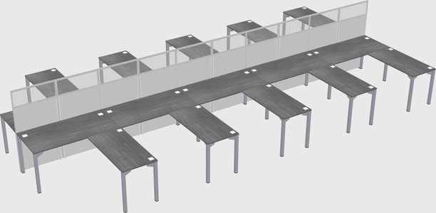Shared l-shape cubicle