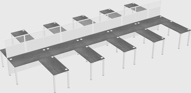 Shared l-shape cubicle