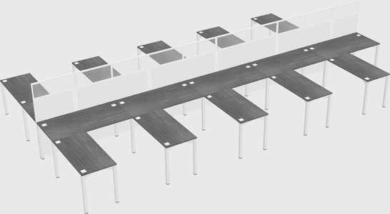 Shared l-shape cubicle