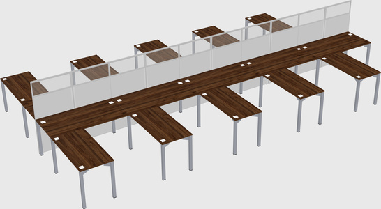 Shared l-shape cubicle