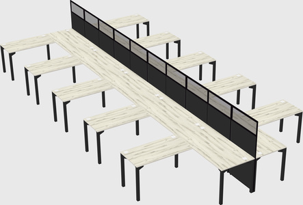 Shared l-shape cubicle