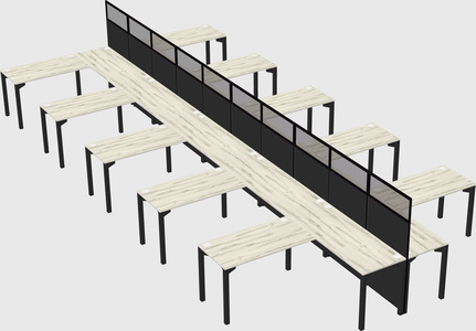 Shared l-shape cubicle