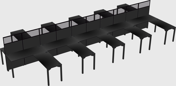 Shared l-shape cubicle