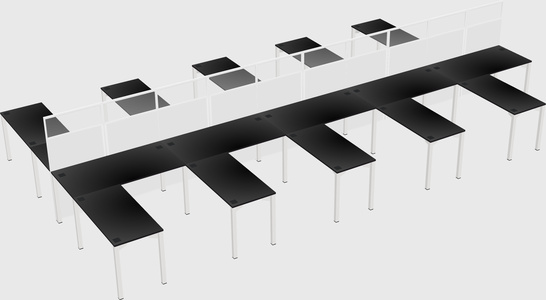 Shared l-shape cubicle