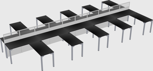 Shared l-shape cubicle