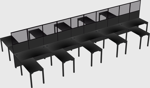 Shared l-shape cubicle
