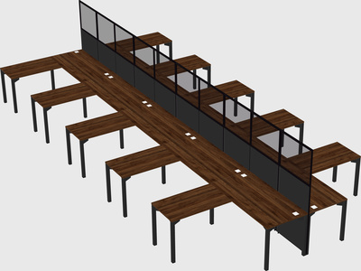 Shared l-shape cubicle