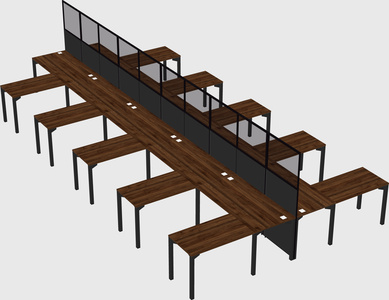 Shared l-shape cubicle