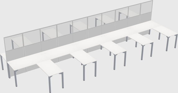 Shared l-shape cubicle