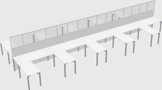Shared l-shape cubicle
