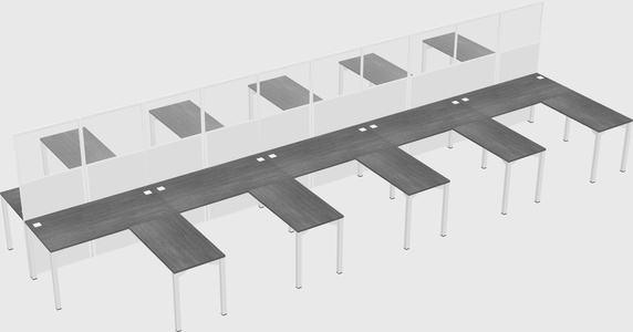 Shared l-shape cubicle