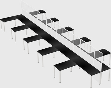 Shared l-shape cubicle