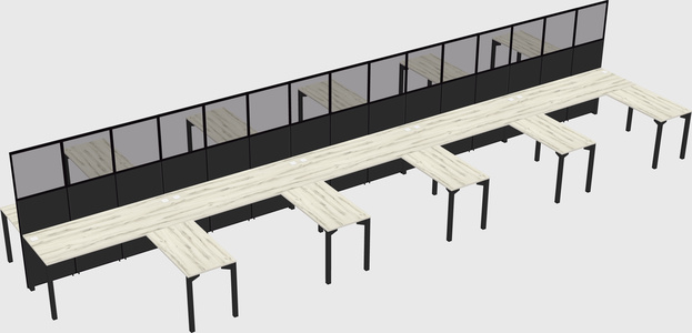 Shared l-shape cubicle