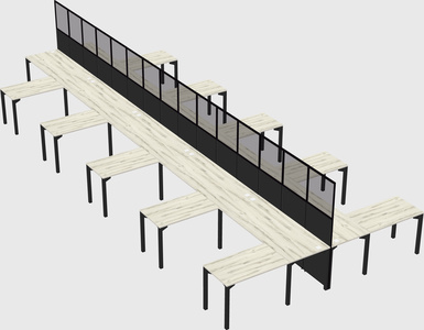 Shared l-shape cubicle