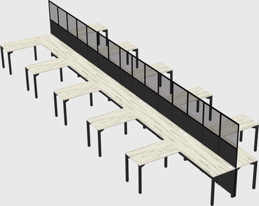Shared l-shape cubicle