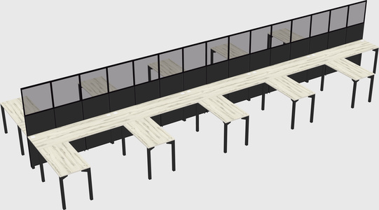 Shared l-shape cubicle