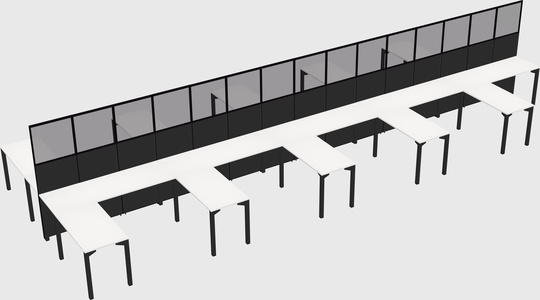 Shared l-shape cubicle