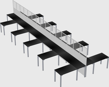 Shared l-shape cubicle
