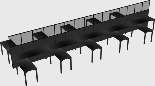 Shared l-shape cubicle