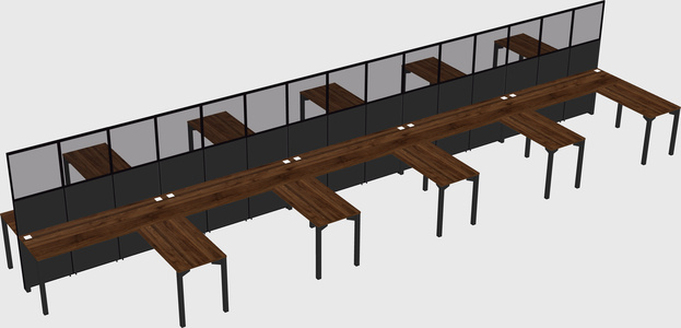 Shared l-shape cubicle