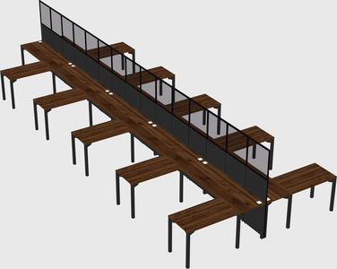 Shared l-shape cubicle