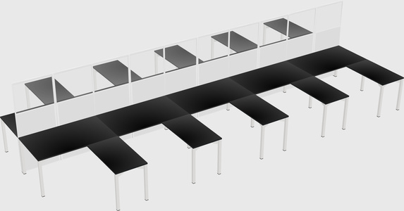 Shared l-shape cubicle