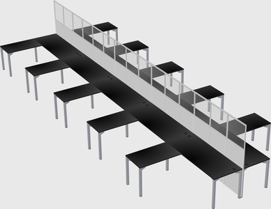 Shared l-shape cubicle
