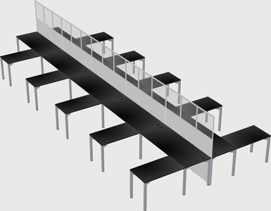Shared l-shape cubicle