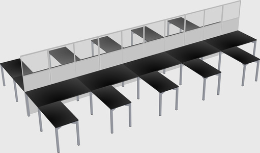 Shared l-shape cubicle