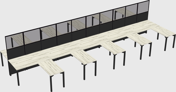 Shared l-shape cubicle