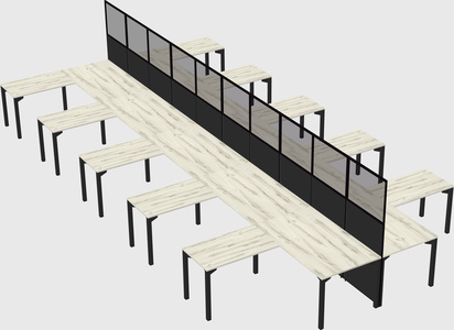 Shared l-shape cubicle