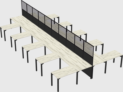 Shared l-shape cubicle