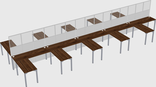 Shared l-shape cubicle