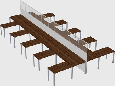 Shared l-shape cubicle