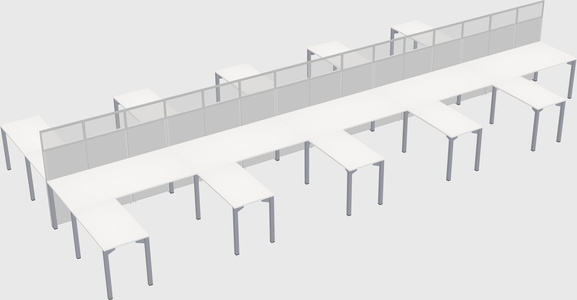Shared l-shape cubicle