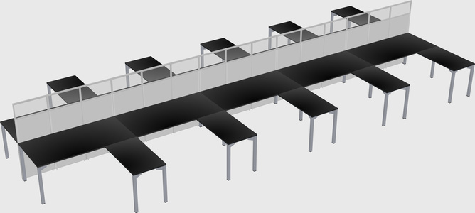 Shared l-shape cubicle