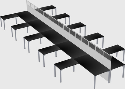 Shared l-shape cubicle