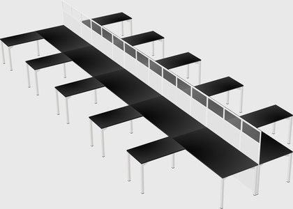 Shared l-shape cubicle