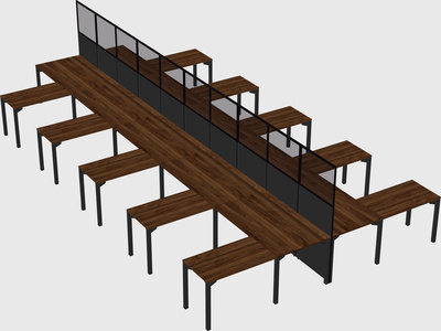 Shared l-shape cubicle