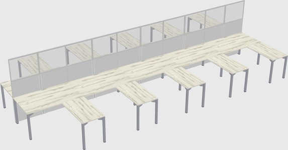 Shared l-shape cubicle
