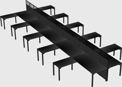 Shared l-shape cubicle