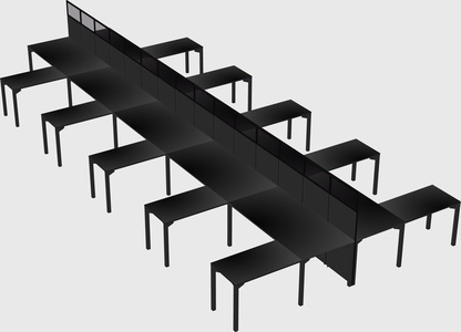 Shared l-shape cubicle