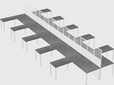 Shared l-shape cubicle