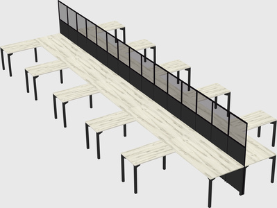 Shared l-shape cubicle