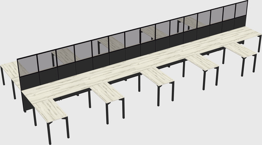 Shared l-shape cubicle