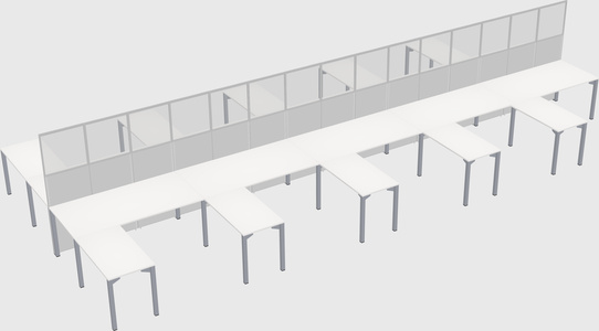 Shared l-shape cubicle