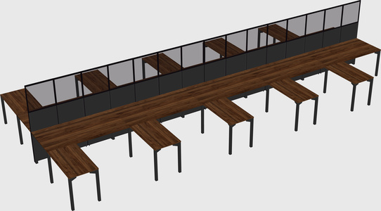 Shared l-shape cubicle