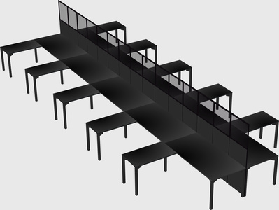 Shared l-shape cubicle